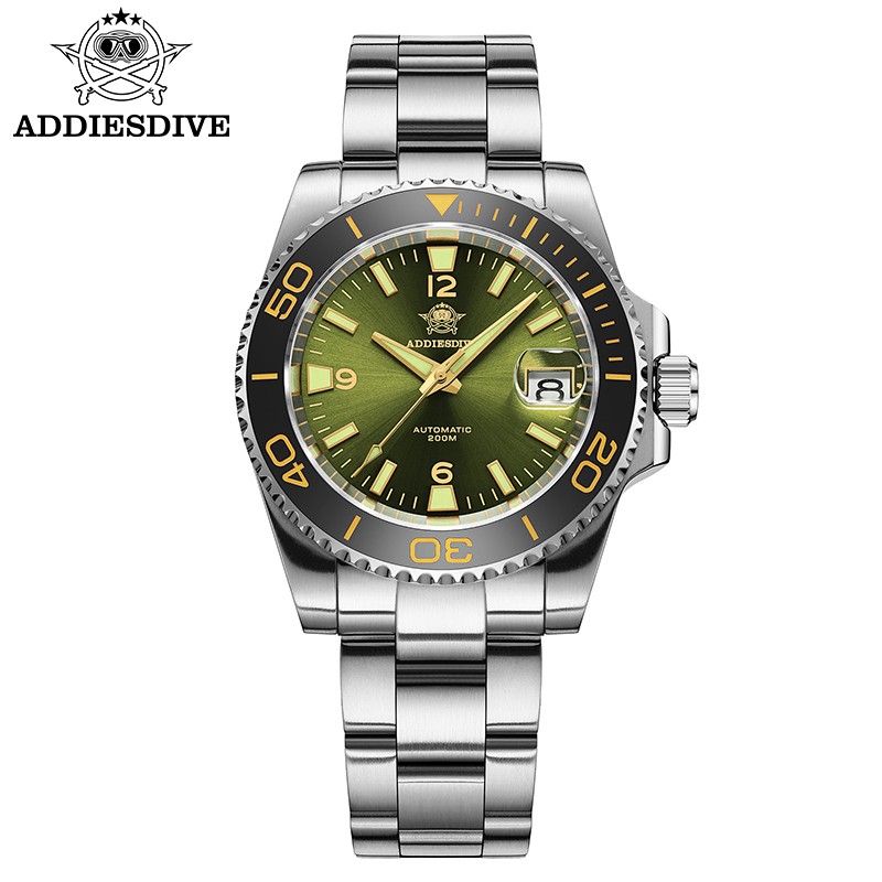 Accessories With Watch - ADDIESDIVE ใหม่ดําน้ําของขวัญนาฬิกาผู้ชาย 8215 อัตโนมัติ Sapphire AR