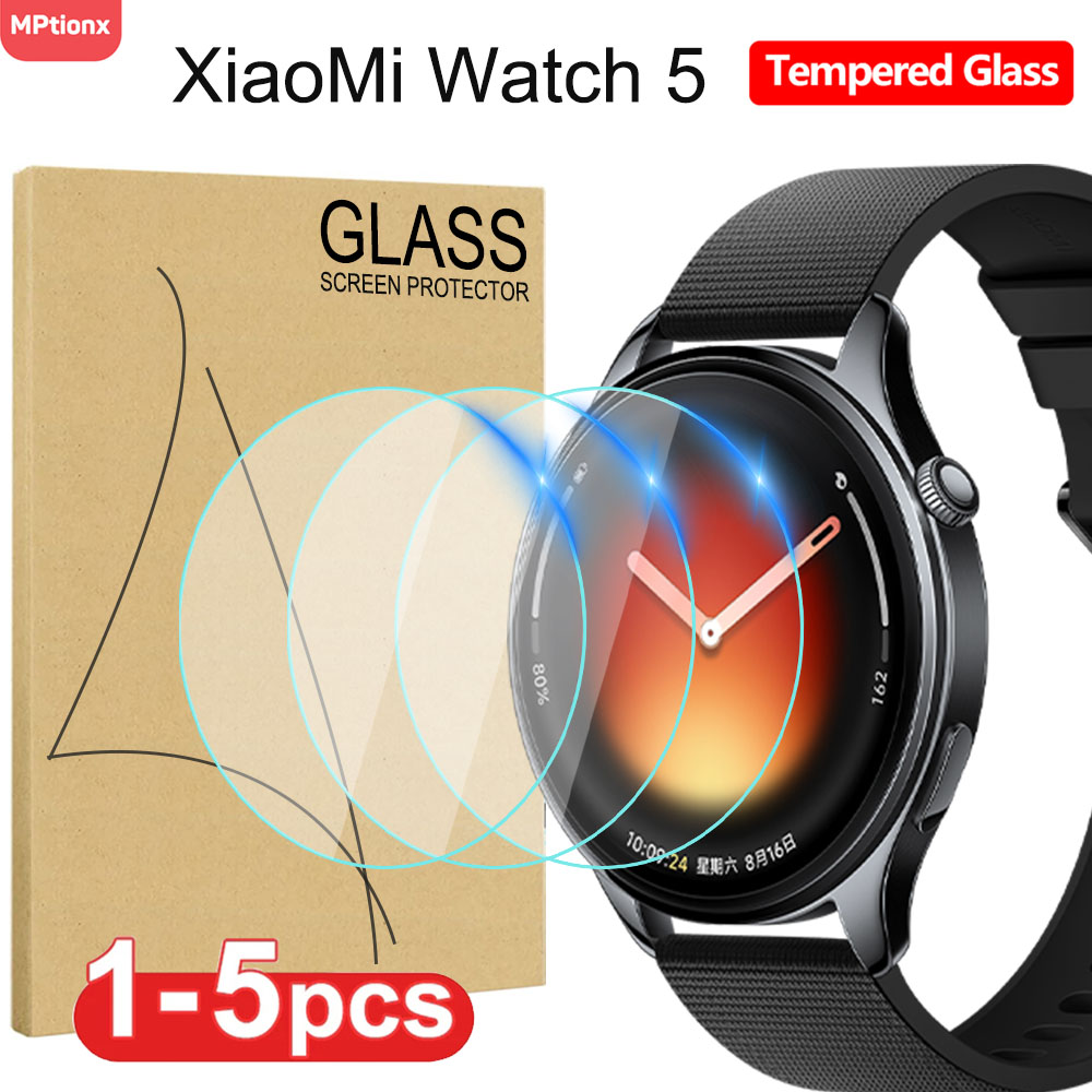 Smartwatch Watch Accessories - กระจกนิรภัยสำหรับเสี่ยวมี่ วอทช์ 5 สมาร์ทวอทช์ตัวป้องกันหน้าจอ HD ป้องกันรอยขีดข่วนฟิล์มป้องกันสำหรับมิวอทช์