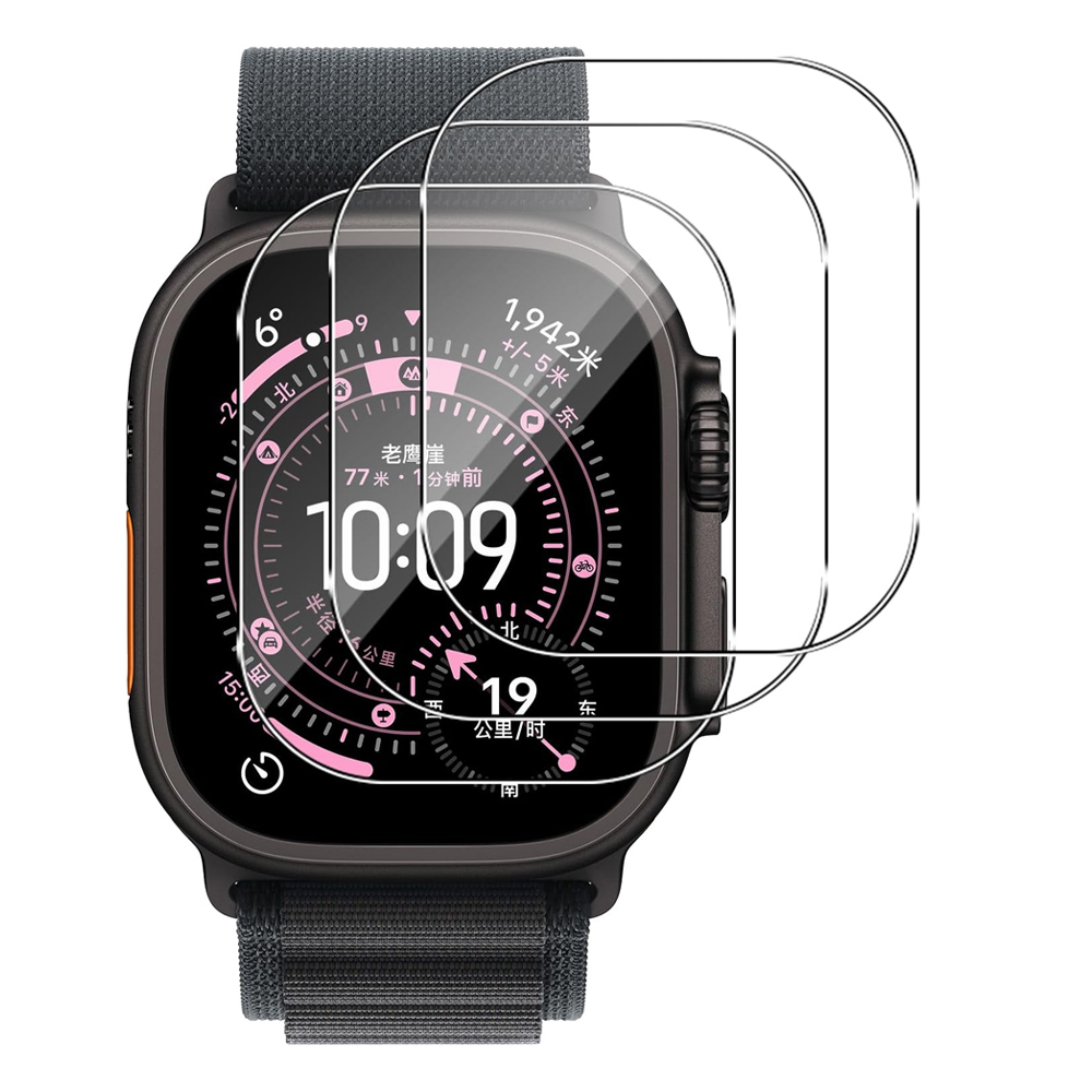 Smartwatch Case - กระจกนิรภัยสำหรับแอปเปิ้ลวอตช์อัลตร้า 3 49 มม.ป้องกันหน้าจออุปกรณ์เสริมป้องกันรอยขีดข่วน HD ฟิล์มเต็มไอวอทช์