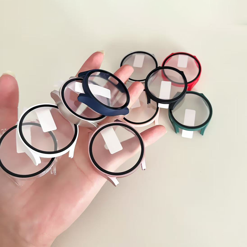 Samsung Smartwatch Accessories - กระจกนิรภัย + เคสสำหรับซัมซุงกาแล็กซี่วอทช์ 7/6/5/4/FE ฝาครอบกันชนพีซีป้องกันหน้าจอกาแล็กซี่วอทช์ 7