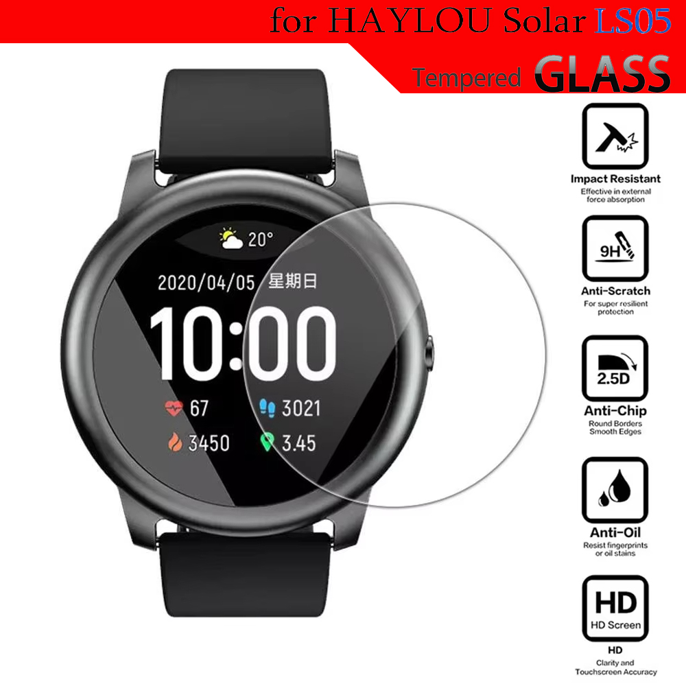 Garmin Smartwatch Accessories - กระจกนิรภัยสำหรับเฮย์ลู โซลาร์ LS05 อุปกรณ์เสริมนาฬิกาอัจฉริยะความคุ้มครองเต็มรูปแบบ HD ฝาครอบใสป้องกันหน้าจอฟิล์มป้องกันรอยขีดข่วน