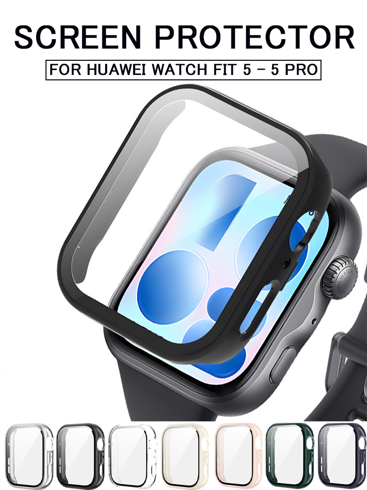 Huawei Smartwatch Accessories - เคสสำหรับนาฬิกาหัวเว่ยฟิต 4/5/4 โปร/5 โปรอุปกรณ์ป้องกันหน้าจอกระจกนิรภัยกันชนฝาครอบหัวเว่ยวอตช์ฟิต 4 ป้องกัน