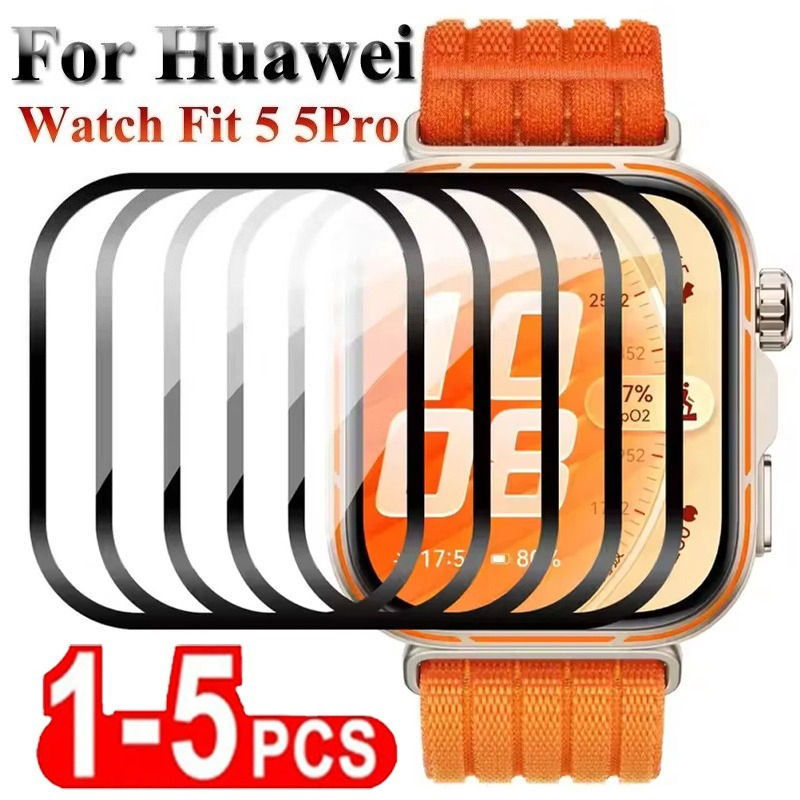 Huawei Smartwatch Accessories - ตัวป้องกันหน้าจอสำหรับหัวเว่ยวอตช์ฟิต 5 5 โปร 3D ตัวป้องกันหน้าจอโค้งแบบ