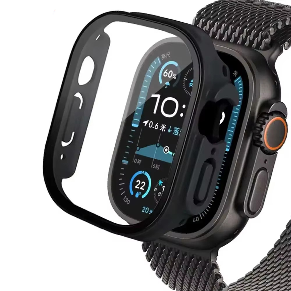 Apple Smartwatch Accessories - กระจก+เคสสำหรับแอปเปิ้ลวอทช์อัลตร้า 2 3 49 มม.สมาร์ทวอทช์พีซีกันชน+ตัวป้องกันหน้าจอกระจกนิรภัยฝาครอบไอวอทช์ซีรีส์อุปกรณ์เสริม