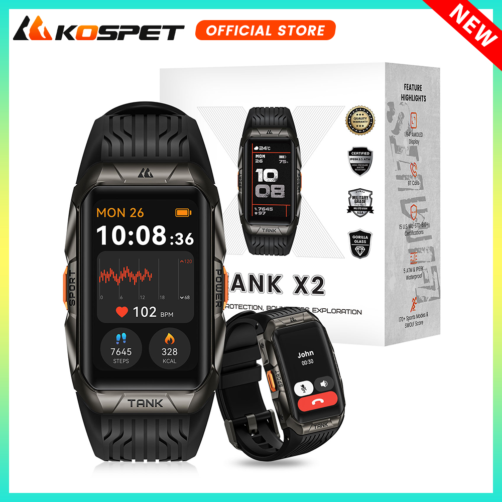 Smartwatch Faces - KOSPET TANK X2 สมาร์ทนาฬิกาสําหรับชาย IP69K กันน้ํา