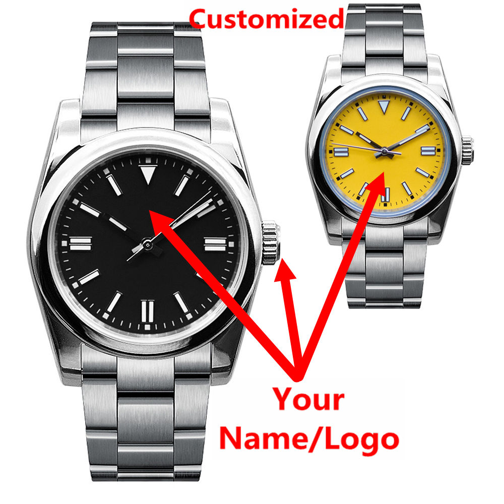 Accessories With Watch - นาฬิกาข้อมือผู้ชายโลโก้สั่งทำพิเศษ แซฟไฟร์ หรูหรา NH35/miyota ระบบออโตเมติก ขนาด
