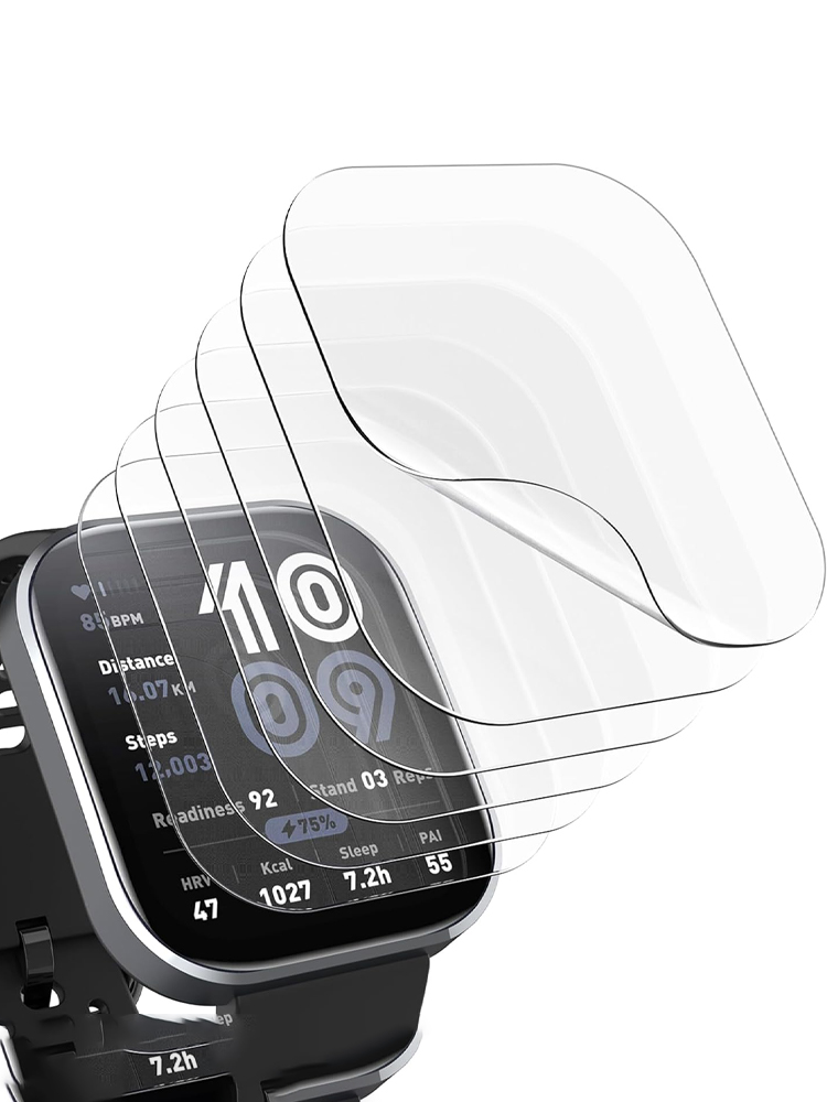 Smartwatch Watch Accessories - ฟิล์มกันรอยหน้าจอสำหรับเคสอมาซฟิต บิพ 6 อุปกรณ์เสริมนาฬิกาอัจฉริยะ ฟิล์มกระจกนิรภัยแบบนุ่มครอบคลุมเต็มรูปแบบ ฝาครอบป้องกันอมาซฟิต