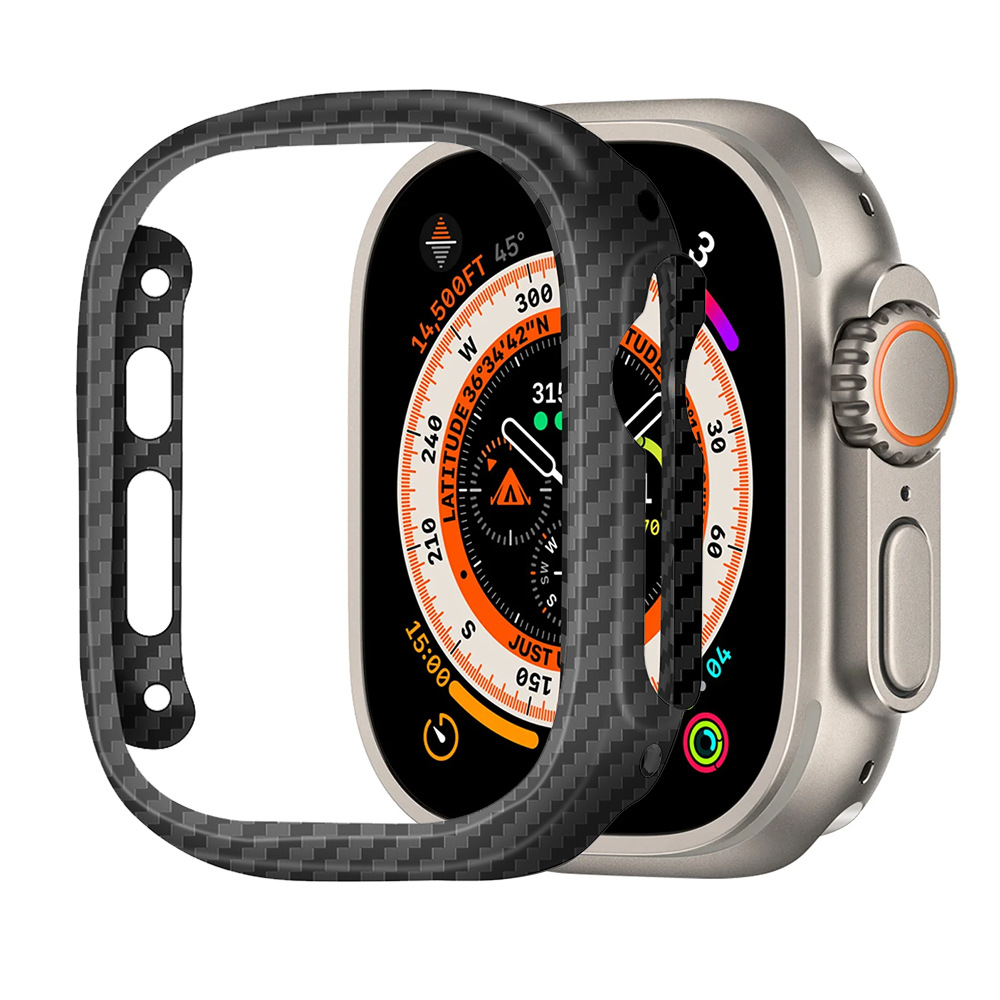 Smartwatch Case - เคฟลาร์คาร์บอนไฟเบอร์เคสบางสำหรับแอปเปิ้ลวอตช์อัลตร้า 49 มม. ฝาครอบไฟเบอร์อะรามิดสำหรับแอปเปิ้ล อัลตร้า 1/2/3