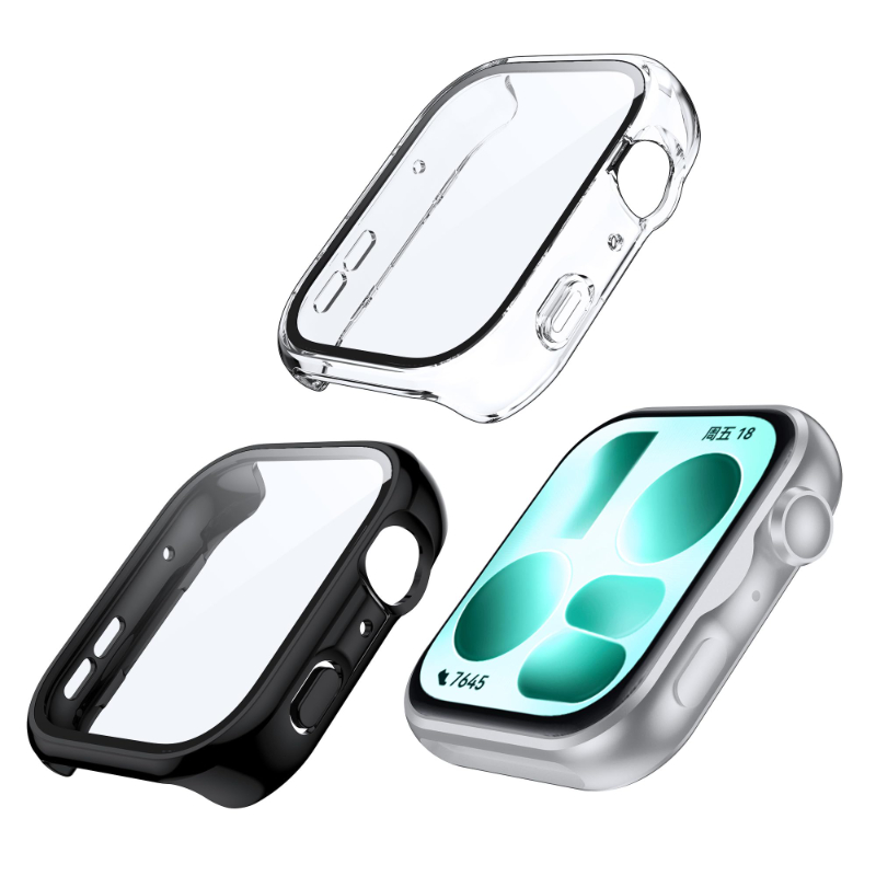 Huawei Smartwatch Accessories - กระจก+เคสสำหรับหัวเว่ยวอตช์ฟิต 5/5 โปรกระจกนิรภัยป้องกันหน้าจอและกันชนป้องกัน PC แบบแข็งสำหรับอุปกรณ์เสริมหัวเว่ย ฟิต