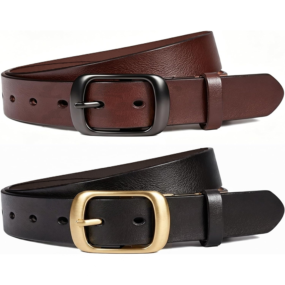 Leather Classic Strap - เข็มขัดแฟชั่นผู้หญิงหนังเทียมพร้อมหัวเข็มขัดแบบคลาสสิกสำหรับกางเกงยีนส์ ชุดเดรส กางเกง ชุดทำงาน เข็มขัดเอวผู้หญิงอเนกประสงค์ ความกว้าง