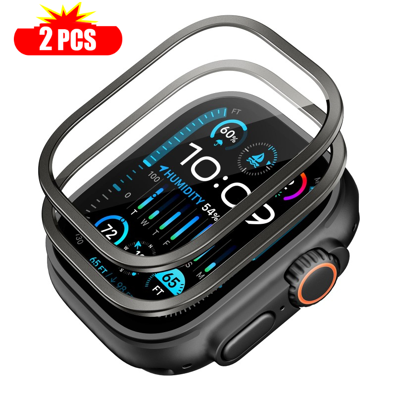Smartwatch Case - กระจกนิรภัย 2 ชิ้น สำหรับ Apple Watch
