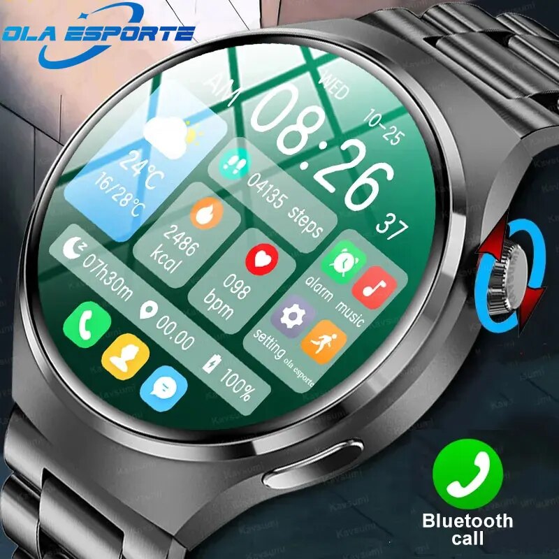 Smartwatch Faces - นาฬิกาสมาร์ทวอทช์ซีรีส์ GT สำหรับผู้ชายผู้หญิงโทรผ่านบลูทูธ GPS ติดตามอัตราการเต้นของหัวใจนาฬิกาอัจฉริยะ2024สายรัดข้อมือใหม่