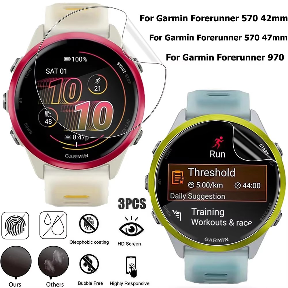 1-3 ชิ้นฟิล์มไฮโดรเจลสำหรับการ - Garmin Smartwatch Accessories บทวิจารณ์และราคา