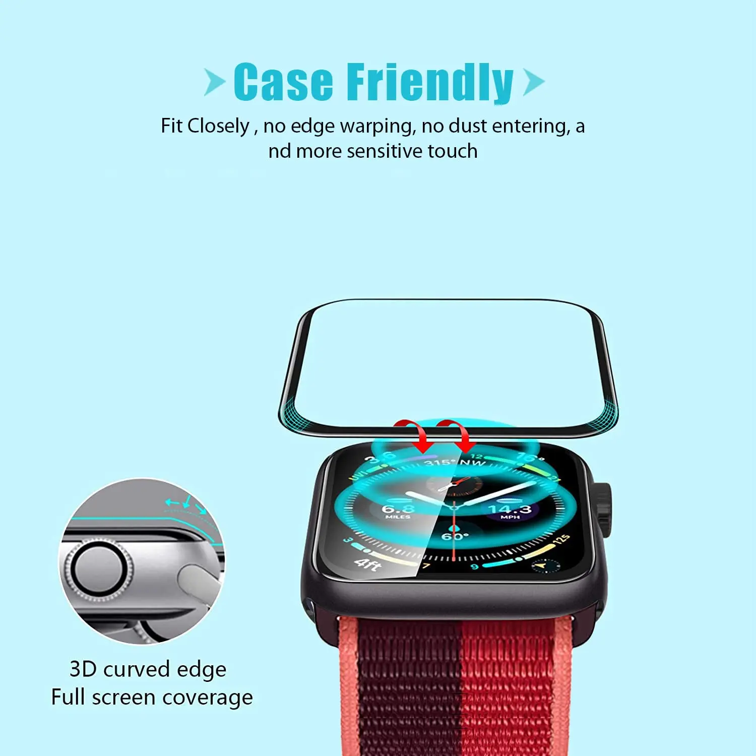 ตัวป้องกันหน้าจอ 3D ฟิล์มกระจก - Smartwatch Case บทวิจารณ์และราคา