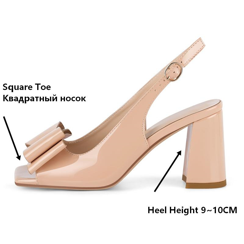 รองเท้าส้นหนาแบบสวมเปิดส้นประด - Leather Classic Strap บทวิจารณ์และราคา