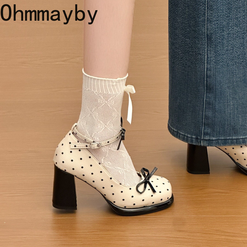 รองเท้าส้นตึกแบบแมรี่เจนสำหรับ - Leather Classic Strap บทวิจารณ์และราคา