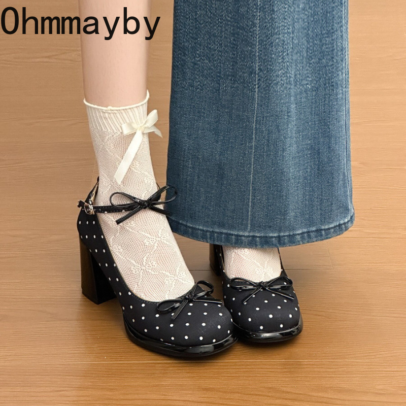 รองเท้าส้นตึกแบบแมรี่เจนสำหรับ - Leather Classic Strap บทวิจารณ์และราคา