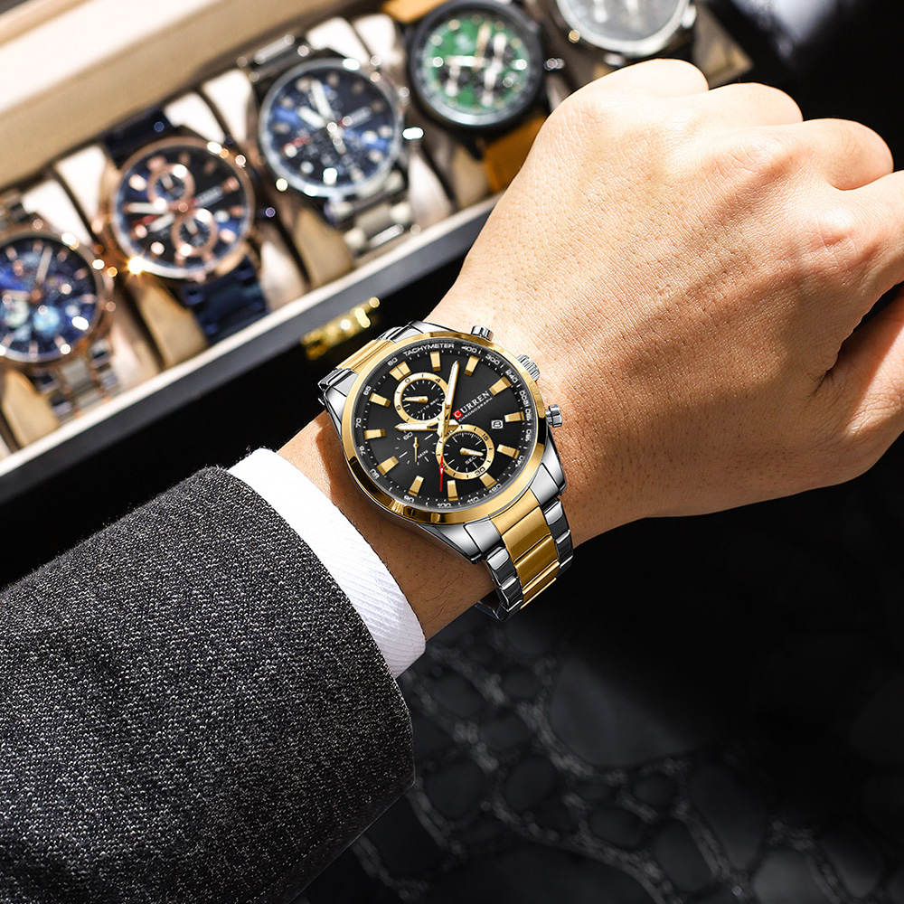 CURREN ลำลองควอตซ์โครโนสปอร์ตน - Accessories With Watch บทวิจารณ์และราคา