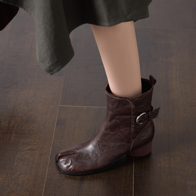รองเท้าบูทข้อเท้าหนังแกะแท้ทำม - Leather Classic Strap บทวิจารณ์และราคา
