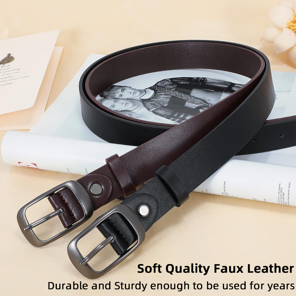เข็มขัดแฟชั่นผู้หญิงหนังเทียมพ - Leather Classic Strap บทวิจารณ์และราคา